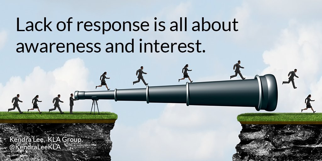 Business people running over a telescope spanning a big divide