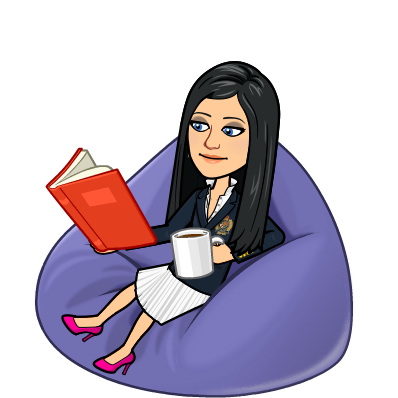 Colleen reading coffee