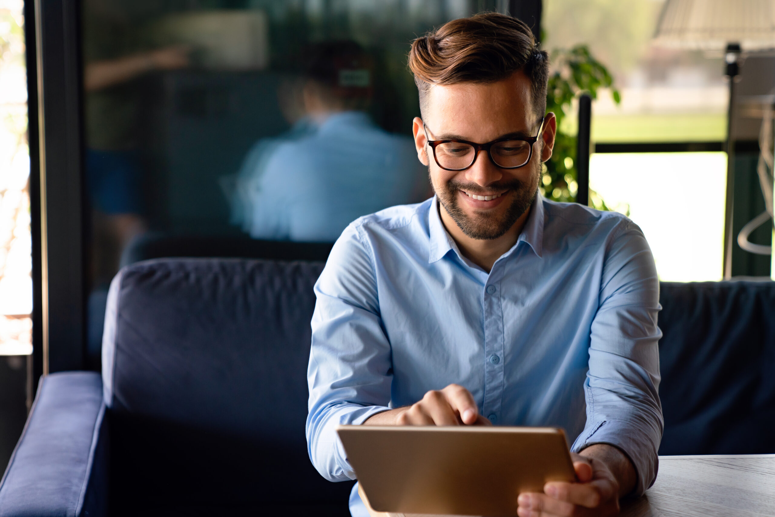 man using digital marketing activities to reach leads