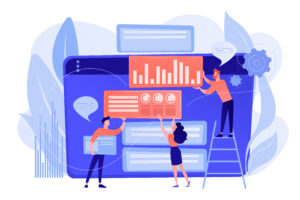 Business team using HubSpot CRM and AI to analyze pipeline health, campaign conversion, and lead journey reports.